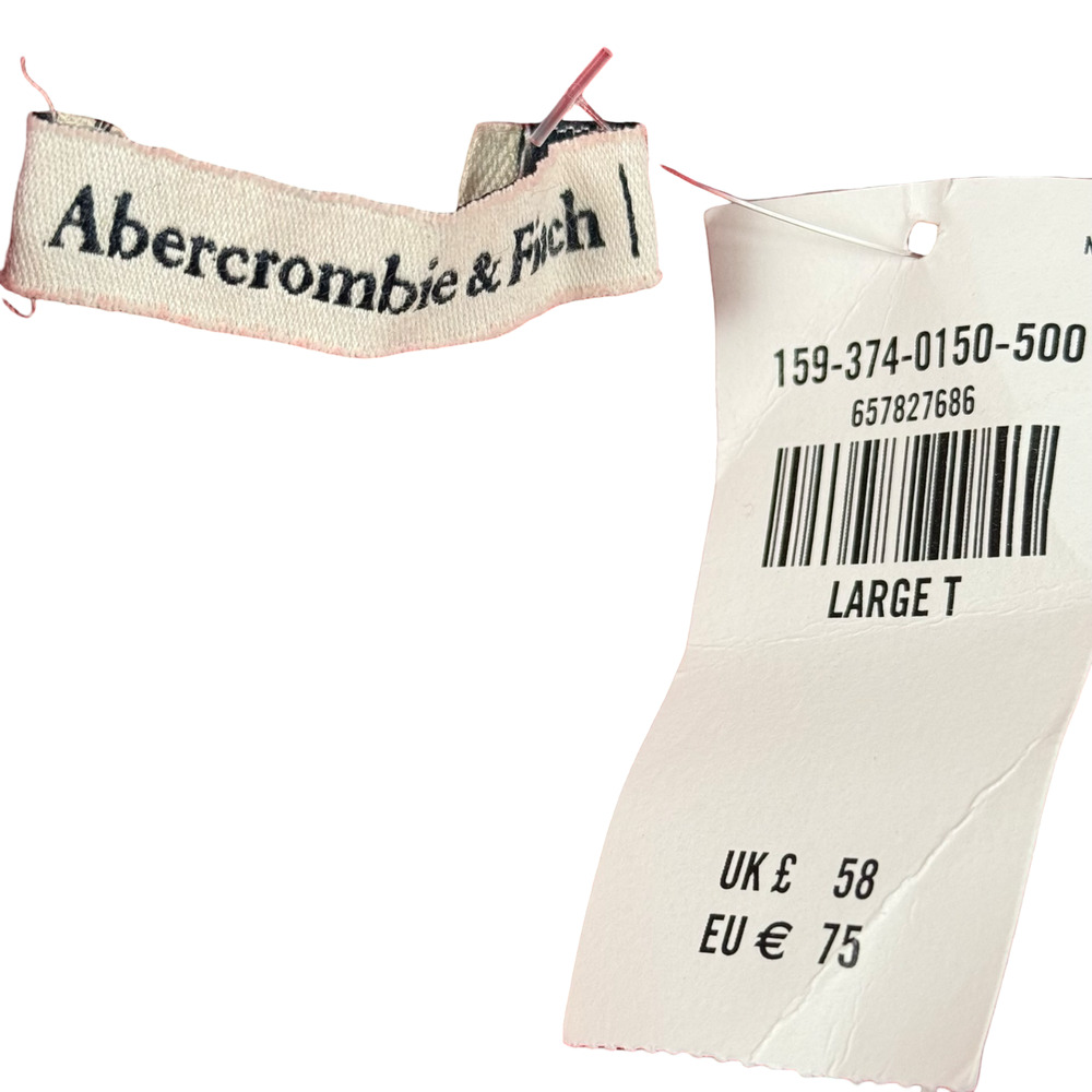 Abercrombie & Fitch Red Linen Puff Sleeve Wrap Smocked Mini Dress NWT sz L Tall - Picture 16 of 16